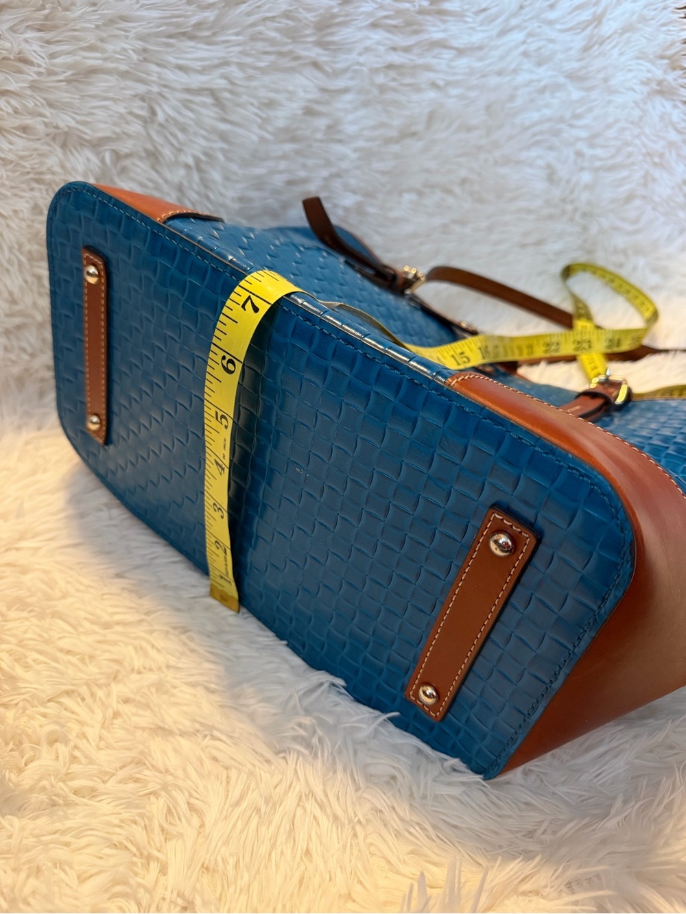 Dooney & Bourke Claremont Woven Dover Blue Tote - Picture 8 of 11